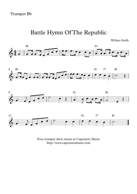 battle hymn of the republic trumpet sheet music